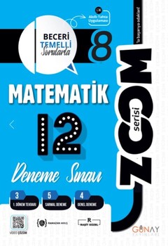  Günay Yayınları 8. Sınıf Matematik Zoom Serisi 12 li Branş Denemeler