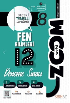  Günay Yayınları 8. Sınıf Fen Bilimleri Zoom Serisi 12 li Branş Denemeler