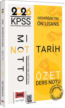  Yargı Yayınları 2026 KPSS Ortaöğretim Ön Lisans Motto Serisi Tarih Özet Ders Notu