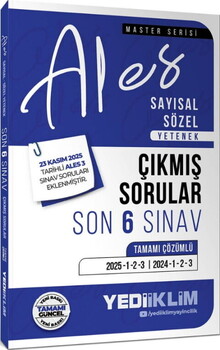 Yediiklim ALES Sayısal Sözel Yetenek Tamamı Çözümlü Son 6 Sınav Çıkmış Sorular