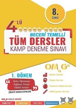  Omage Yayınları 8. Sınıf Tüm Dersler 1. Dönem Gold 4 lü Kamp Denemesi
