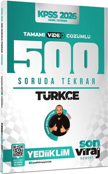 Yediiklim 2026 KPSS Türkçe Son Viraj Serisi Tamamı Video Çözümlü 500 Soruda Genel Tekrar Kampı