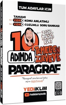 Yediiklim  Tüm Adaylar İçin 10 Adımda Paragraf Video Konu Anlatımlı ve Video Çözümlü Soru Bankası