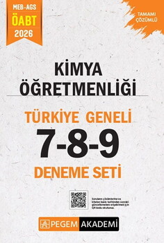  Pegem Yayınları 2026 MEB AGS ÖABT Kimya Öğretmenliği Türkiye Geneli 7-8-9 Deneme Seti