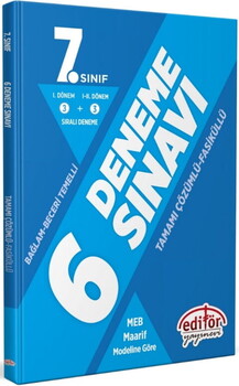 Editör Yayınları 7. Sınıf Bağlam Ve Beceri Temelli Tamamı Çözümlü 6 Deneme Sınavı