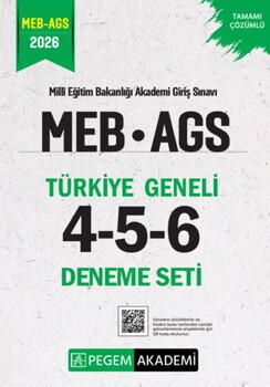 Pegem Yayınları 2026 MEB AGS Tamamı Çözümlü Türkiye Geneli 4-5-6 Deneme Seti