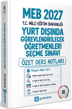 GYSAkademi 2027 Yurt Dışında Görevlendirilecek Öğretmenleri Seçme Sınavı Özet Ders Notları