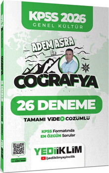  Yediiklim KPSS 2026 Genel Kültür Adem Asra ile Coğrafya Tamamı Video Çözümlü 26 Deneme