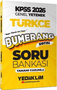  Yediiklim  2026 KPSS Genel Yetenek Türkçe Bumerang Tamamı Çözümlü Soru Bankası