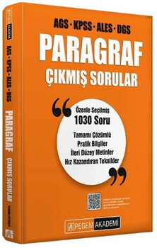  Pegem Akademi KPSS MEB AGS ALES DGS Paragraf Çıkmış Sorular