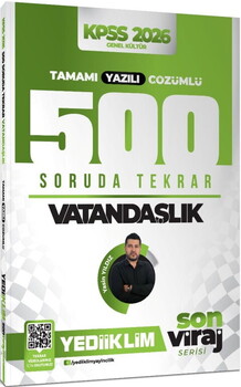 Yediiklim 2026 KPSS Vatandaşlık Son Viraj Serisi Tamamı Yazılı Çözümlü 500 Soruda Genel Tekrar Kampı