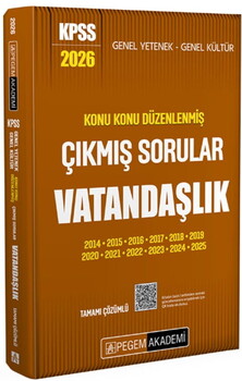  Pegem Akademi 2026 KPSS GYGK Vatandaşlık Konu Konu Düzenlenmiş Tamamı Çözümlü Çıkmış Sorular