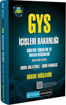 Pegem Yayınları 2026 GYS İçişleri Bakanlığı Hukuk Müşaviri Konu Anlatımlı Soru Bankası