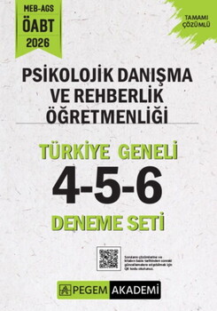 Pegem Yayınları 2026 MEB AGS ÖABT Psikolojik Danışma ve Rehberlik Öğretmenliği Tamamı Çözümlü Türkiye Geneli 4-5-6 Deneme Seti