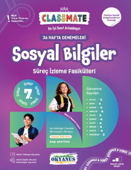 Okyanus Yayınları 7. Sınıf Sosyal Bilgiler Classmate 36 Hafta Denemeleri Süreç İzleme Fasikülleri