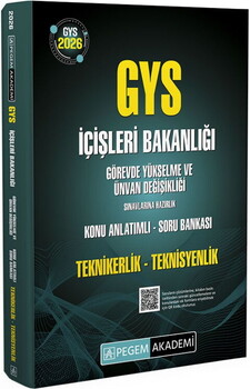  Pegem Yayınları 2026 GYS İçişleri Bakanlığı Teknikerlik Teknisyenlik Konu Anlatımlı Soru Bankası