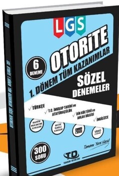  Tandem Yayınları 8. Sınıf LGS Otorite 1. Dönem Sözel Denemeler