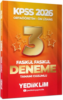 Yediiklim  2026 KPSS Ortaöğretim Önlisans Genel Yetenek Genel Kültür Tamamı Çözümlü 3 Yıldız Fasikül Deneme