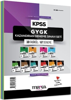  Marka Yayınları KPSS GY GK Kazandıran Deneme Sınavı Seti 10 Fasikül 67 Deneme