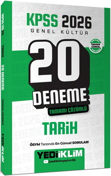  Yediiklim 2026 KPSS Genel Kültür Tarih Tamamı Çözümlü 20 Deneme