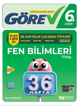  Nitelik Yayınları 6. Sınıf Fen Bilimleri Görev 36 Haftalık Çalışma Föyleri