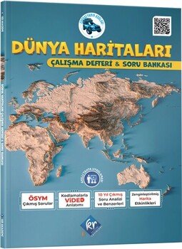  KR Akademi Coğrafyanın Kodları Dünya Haritaları Çalışma Defteri ve Soru Bankası