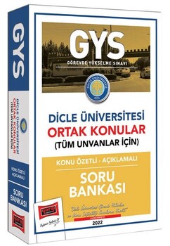  Yargı Yayınları Dicle Üniversitesi GYS Konu Özetli Açıklamalı Soru Bankası