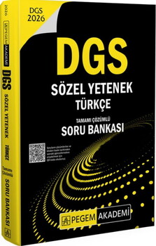  Pegem Yayınları 2026 DGS Sözel Yetenek Türkçe Tamamı Çözümlü Soru Bankası
