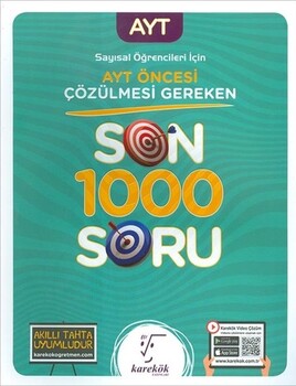  Karekök Yayınları AYT Öncesi Çözülmesi Gereken Son 1000 Soru Sayısal