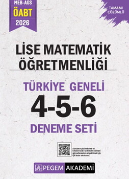 Pegem Yayınları 2026 MEB AGS ÖABT Lise Matematik Öğretmenliği Tamamı Çözümlü Türkiye Geneli 4-5-6 Deneme Seti