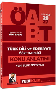 Yediiklim Yayınları 2027 MEB AGS ÖABT Türk Dili ve Edebiyatı Öğretmenliği Yeni Türk Edebiyatı Konu Anlatımı