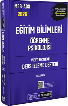 Pegem Yayınları 2026 MEB AGS Eğitim Bilimleri Öğrenme Psikolojisi Video Destekli Ders İzleme Defteri
