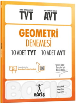 Barış Yayınları TYT AYT Geometri Denemesi 10 Adet TYT 10 Adet AYT