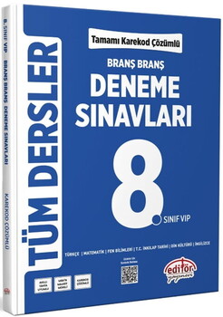  Editör Yayınları 8. Sınıf Tüm Dersler Ünite Ünite Deneme Sınavları
