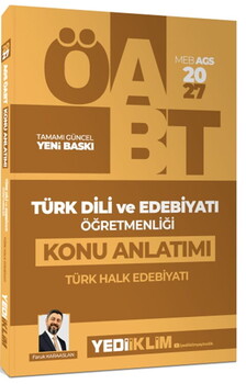 Yediiklim Yayınları 2027 MEB AGS ÖABT Türk Dili ve Edebiyatı Öğretmenliği Türk Halk Edebiyatı Konu Anlatımı