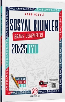  Alan Yayınları TYT Sosyal Bilimler Konu Özetli 20 x 25 Branş Denemeleri