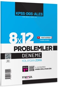  Marka Yayınları  KPSS DGS ALES Yeni Nesil 8x12 Tamamı Video Çözümlü Problemler Deneme