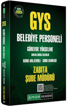  Pegem Yayınları 2026 GYS Zabıta Şube Müdürü Belediye Personeli Hazırlık Konu Anlatımlı Soru Bankası
