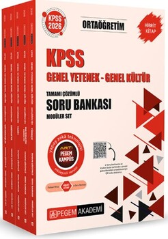  Pegem Yayınları 2026 KPSS Genel Yetenek Genel Kültür Ortaöğretim Tamamı Çözümlü Soru Bankası Modüler Set
