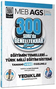  Yediiklim  2025 MEB AGS Eğitimin Temelleri ve Türk Milli Eğitim Sistemi 300 Soruda Genel Tekrar Kampı Çözümlü