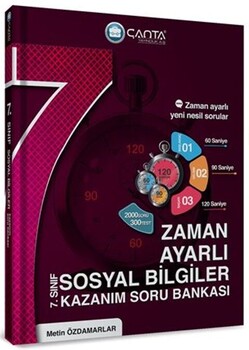 Çanta Yayınları 7. Sınıf Sosyal Bilgiler Zaman Ayarlı Kazanım Soru Bankası