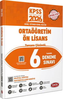  Data Yayınları 2026 KPSS Genel Yetenek Genel Kültür Ortaöğretim Ön Lisans 6 Deneme Sınavı