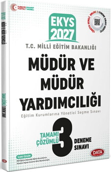  Data Yayınları 2027 MEB EKYS Müdür ve Müdür Yardımcılığı Tamamı Çözümlü 3 Deneme Sınavı