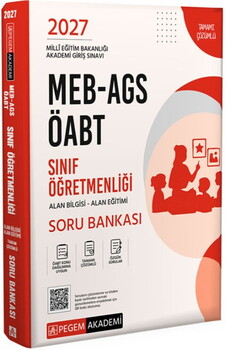  Pegem Akademi 2027 MEB AGS ÖABT Sınıf Öğretmenliği Alan Bilgisi - Alan Eğitimi Soru Bankası