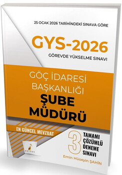 Pelikan 2026 GYS Göç İdaresi Başkanlığı Şube Müdürü Tamamı Çözümlü 3 Deneme Sınavı