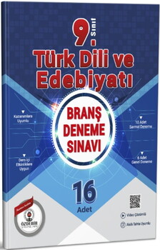  Özdebir Yayınları 9. Sınıf Türk Dili ve Edebiyatı Branş Deneme Sınavı