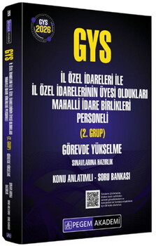  Pegem 2026 GYS İl Özel İdareleri ile Üyesi Oldukları Mahalli İdare Birlikleri Personeli Konu Anlatımlı Soru Bankası 2.Grup