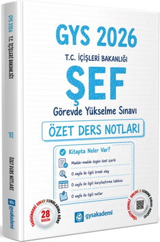  GYSAkademi 2026 T.C. İçişleri Bakanlığı Şef GYS Özet Ders Notları