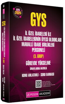  Pegem 2026 GYS İl Özel İdareleri ile Üyesi Oldukları Mahalli İdare Birlikleri Personeli Konu Anlatımlı Soru Bankası 3.Grup