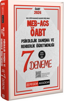 Pegem Akademi 2026 MEB AGS ÖABT Psikolojik Danışma Ve Rehberlik Öğretmenliği Tamamı Çözümlü 7 Deneme